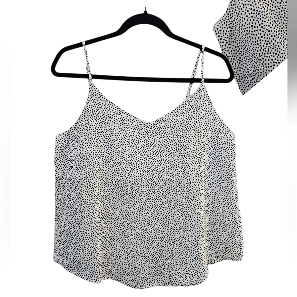 mine Black and White Dot Spaghetti Strap Tank